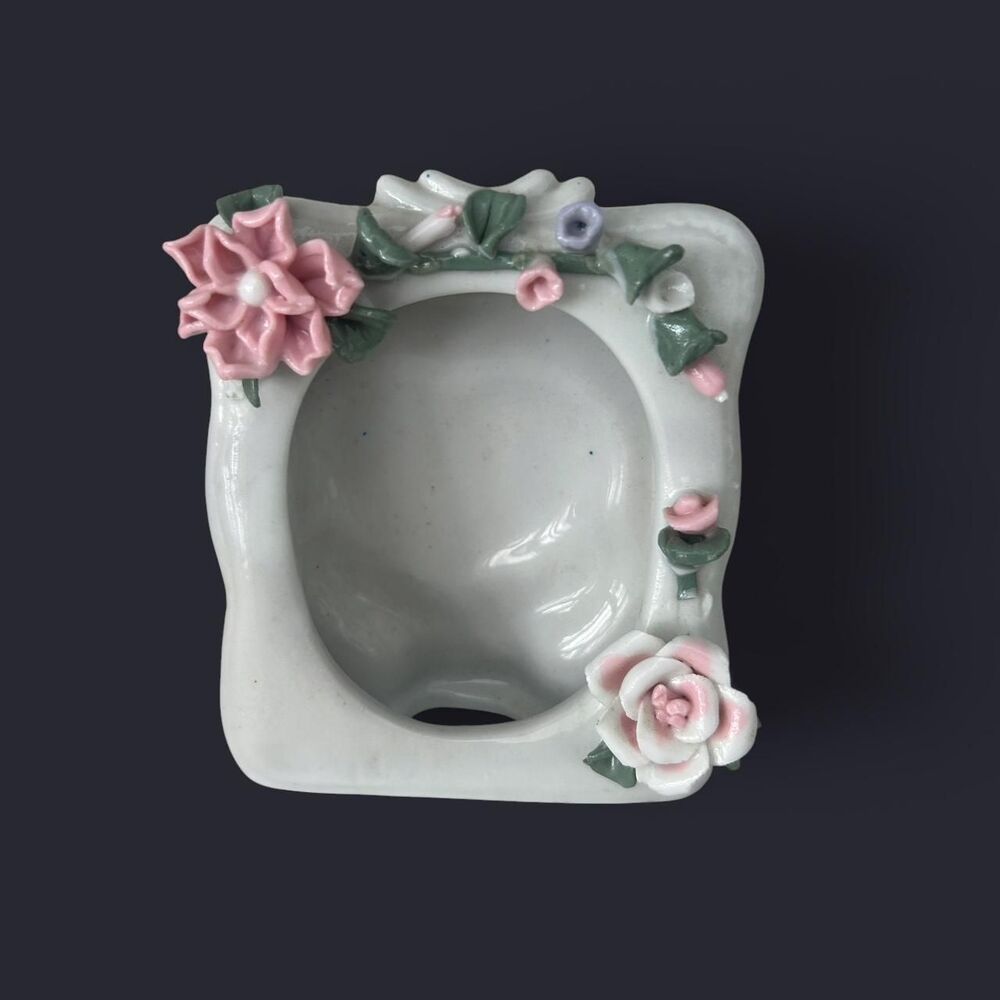 Vintage Porcelain Floral Photo Frame